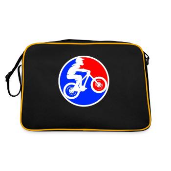 Mountainbike Logo - Retro Tasche - Schwarz/Gold - Hinten