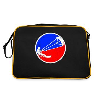 kite surfen Logo - Retro Tasche - Schwarz/Gold - Hinten