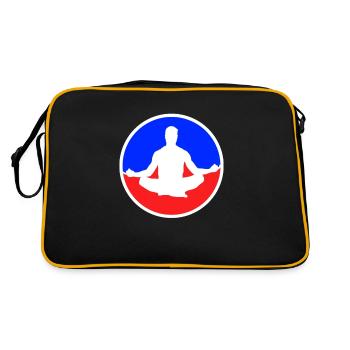 Meditation Logo - Retro Tasche - Schwarz/Gold - Hinten