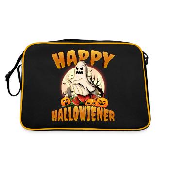 Happy Hello Viennese Ghost Costume Funny Viennese - Retro Bag - black/gold - Back