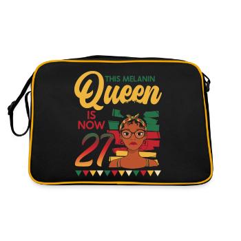 This melanin queen is now 27, 27 years old. - Retro Bag - black/gold - Back