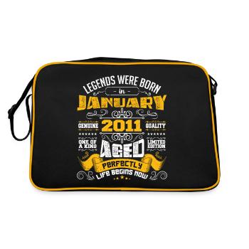 Legends were born in January 2011 - Sac Retro - noir/or - Dos
