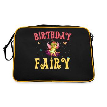 Geburtstag Fee Märchen Liebhaber Fee Fantasie - Retro Tasche - Schwarz/Gold - Hinten