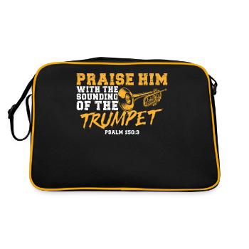 Trumpet Player Vintage Praise Him - Retro Bag - black/gold - Back