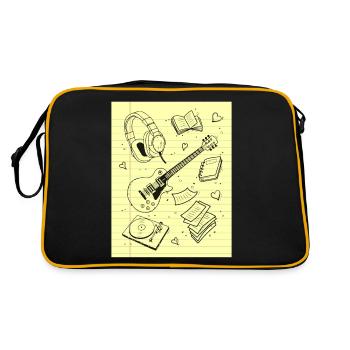 Downtown Girl Aesthetic Pattern Coquette Aesthetic - Retro Bag - black/gold - Back