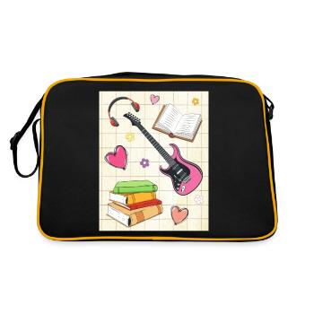 Downtown Girl Aesthetic Pattern Coquette Aesthetic - Retro Bag - black/gold - Back