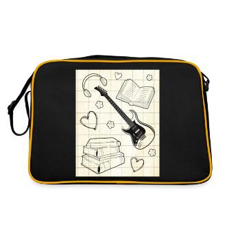 Downtown Girl Aesthetic Pattern Coquette Aesthetic - Retro Bag - black/gold - Back