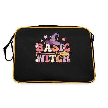 Basic witch Halloween Hexe Groovy Halloween - Retro Tasche - Schwarz/Gold - Hinten