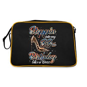 Steppin Into My 33rd Birthday 33rd Birthday - Retro Bag - black/gold - Back
