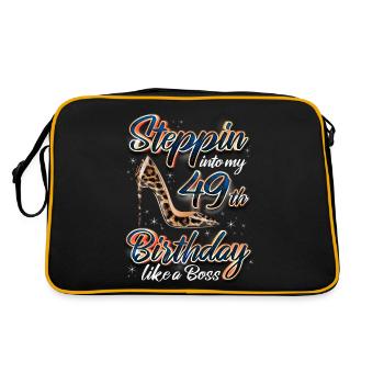 Steppin Into My 49th Birthday 49. Geburtstags - Retro Bag - black/gold - Back