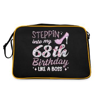 Steppin Into My 68th Birthday 68. Geburtstags - Retro Bag - black/gold - Back