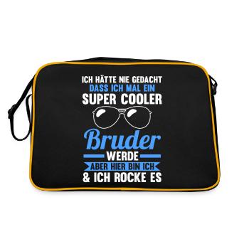 Geschwister Familie Brüder Bruder - Retro Tasche - Schwarz/Gold - Hinten