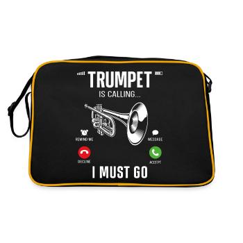 Trumpet Player Phone Display - Retro Tasche - Schwarz/Gold - Hinten