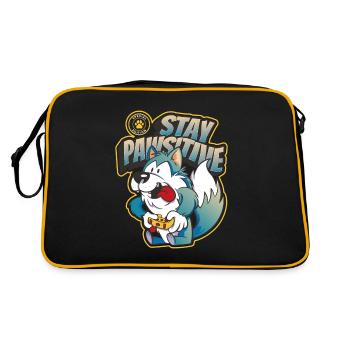 Gaming - Dog gaming stay pawsitive - Retro Tasche - Schwarz/Gold - Hinten