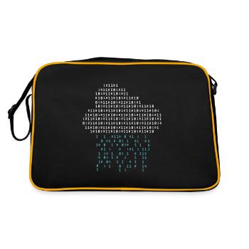 Programmer - binary code cloud rain - Retro Bag - black/gold - Back