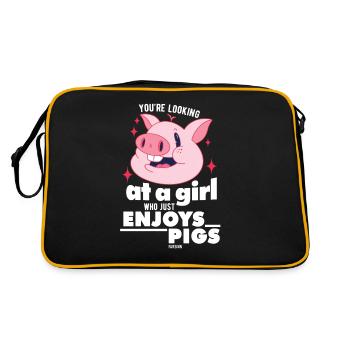 Fille de la ferme porcine - Sac Retro - noir/or - Dos