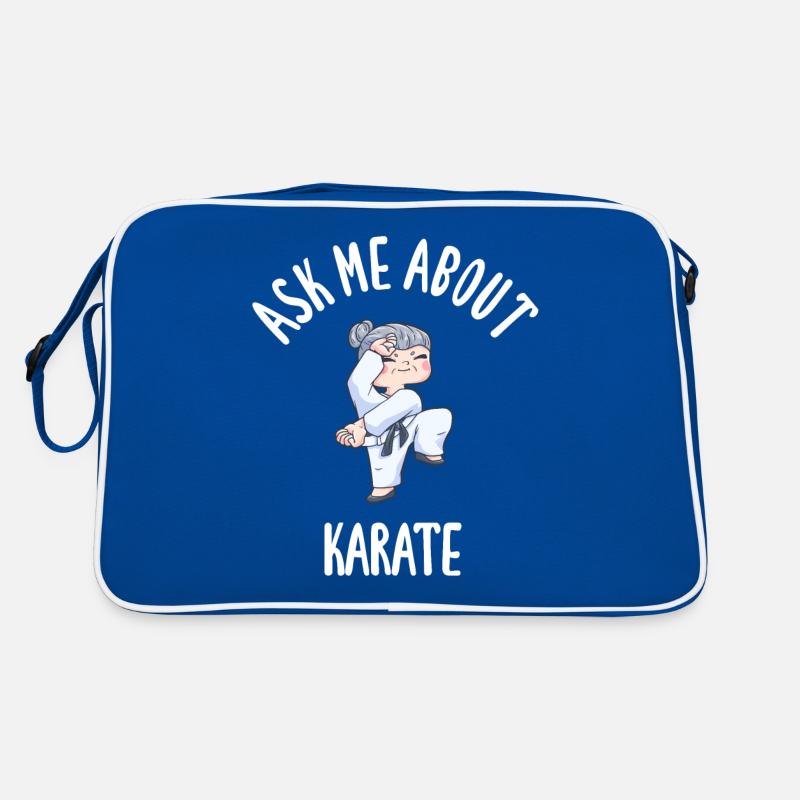 Ask Me About Karate Retro Tasche