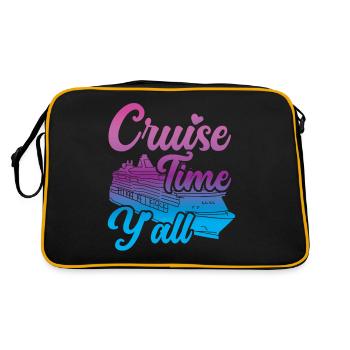 Cruise Ship Vacation Girl Cruise - Retro Tasche - Schwarz/Gold - Hinten