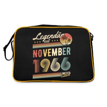 Legendär Seit November 1966 Geburtstag Geschenk - Retro Tasche - Schwarz/Gold - Hinten