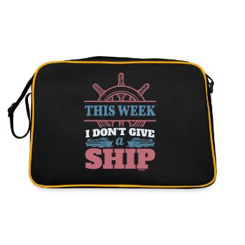 lustiger Kapitän Spruch Schifffahrt Meer - Retro Tasche - Schwarz/Gold - Hinten