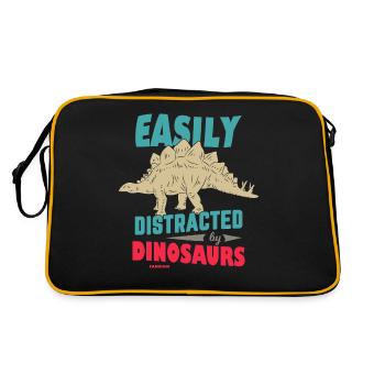 Facilement distrait par les dinosaures - Sac Retro - noir/or - Dos