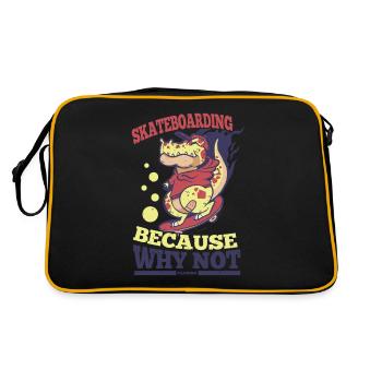 Skateboard Crocodile Dinosaur Skater - Sac Retro - noir/or - Dos