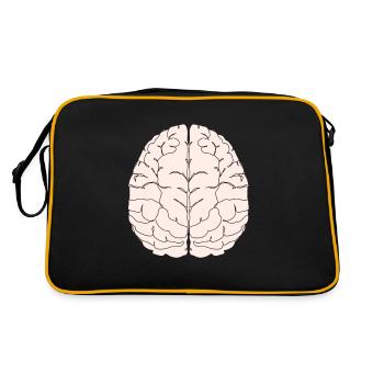 brain brain brain intelligence smart smart student university - Retro Bag - black/gold - Back