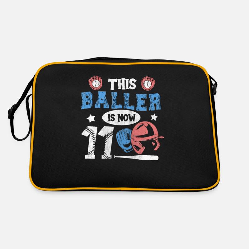 This Baller is now 11 Baseball 11th Birthday Retro Bag