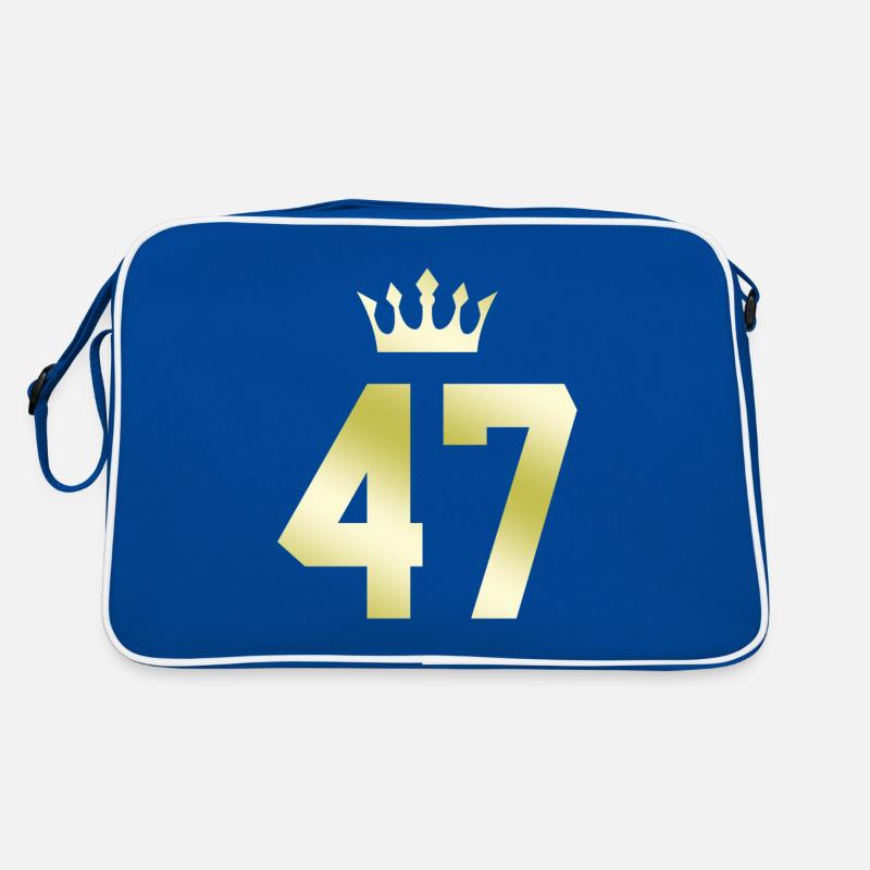 47 Zahl Krone Retro Tasche
