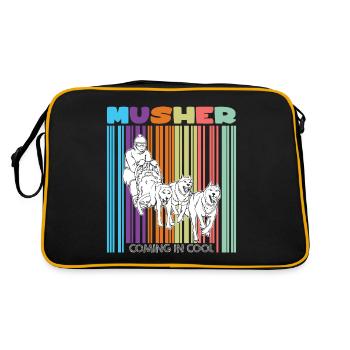 Chien de traîneau Course Sled Dogs Cadeau - Sac Retro - noir/or - Dos