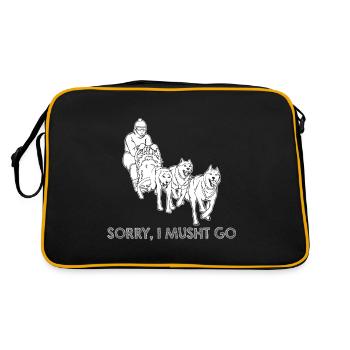 Chien de traîneau Course Sled Dogs Cadeau - Sac Retro - noir/or - Dos