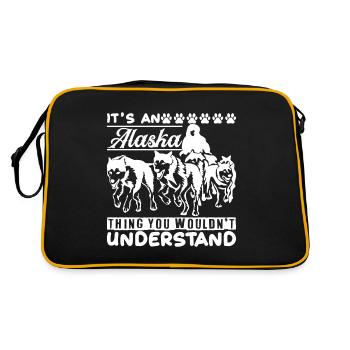 Chien de traîneau Course Sled Dogs Cadeau - Sac Retro - noir/or - Dos