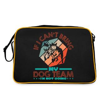 Chien de traîneau Course Sled Dogs Cadeau - Sac Retro - noir/or - Dos