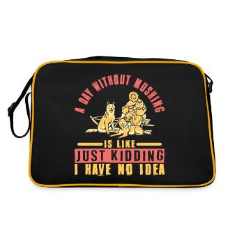 Chien de traîneau Course Sled Dogs Cadeau - Sac Retro - noir/or - Dos