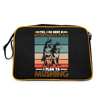Chien de traîneau Course Sled Dogs Cadeau - Sac Retro - noir/or - Dos