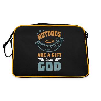 Les hot-dogs sont un cadeau de Dieu - Sac Retro - noir/or - Dos