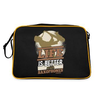 La vie est meilleure avec les saxophones - Sac Retro - noir/or - Dos