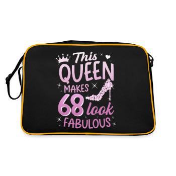 This Queen makes 68 look Fabulous 68th birthday - Retro Bag - black/gold - Back