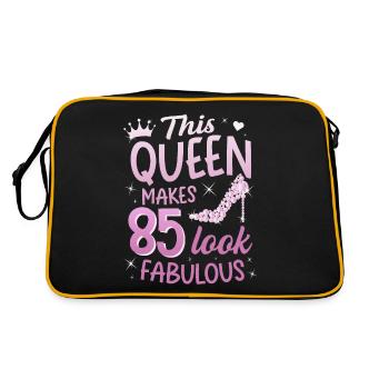 This Queen makes 85 look Fabulous 85th birthday - Retro Bag - black/gold - Back