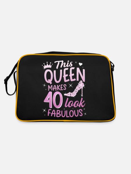 This Queen makes 40 look Fabulous 40th birthday - Retro Bag - black/gold - Back
