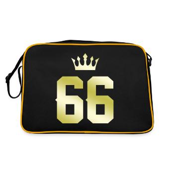 66 Number crown - Retro Bag - black/gold - Back