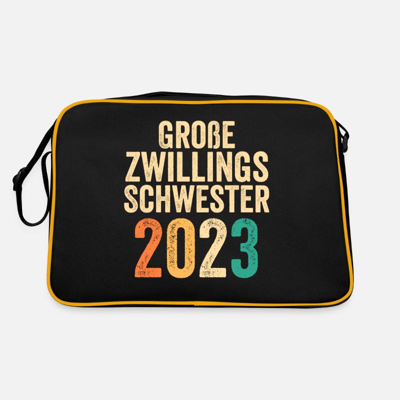 Zwillings Schwester 2023 Schwanger Werdende Schwes Retro Tasche