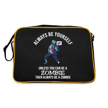 Always Be Yourself Zombie - Retro Tasche - Schwarz/Gold - Hinten