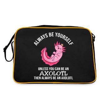 Always Be Yourself Axolotl - Retro Tasche - Schwarz/Gold - Hinten