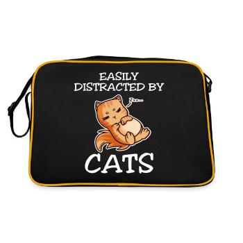 Easily Distracted By Cats - Retro Bag - black/gold - Back