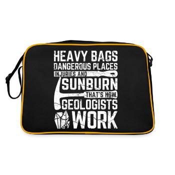 Drôle de géologie Géologue Chasse aux rochers - Sac Retro - noir/or - Dos