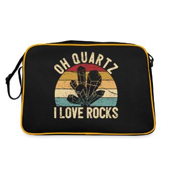 Funny geologist on a stone hunt - Retro Bag - black/gold - Back