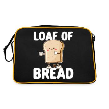 Lustiger Brotbacken-Bäcker - Retro Tasche - Schwarz/Gold - Hinten