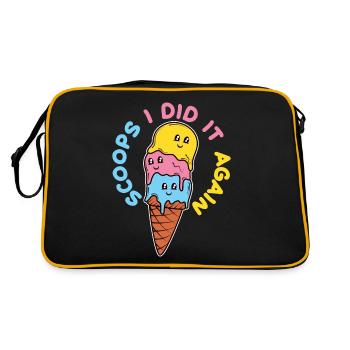 Eiscreme logo Sommer Softeis Geschenkidee - Retro Tasche - Schwarz/Gold - Hinten