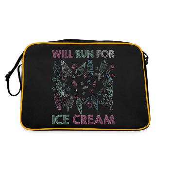 Eiscreme logo Sommer Softeis Geschenkidee - Retro Tasche - Schwarz/Gold - Hinten